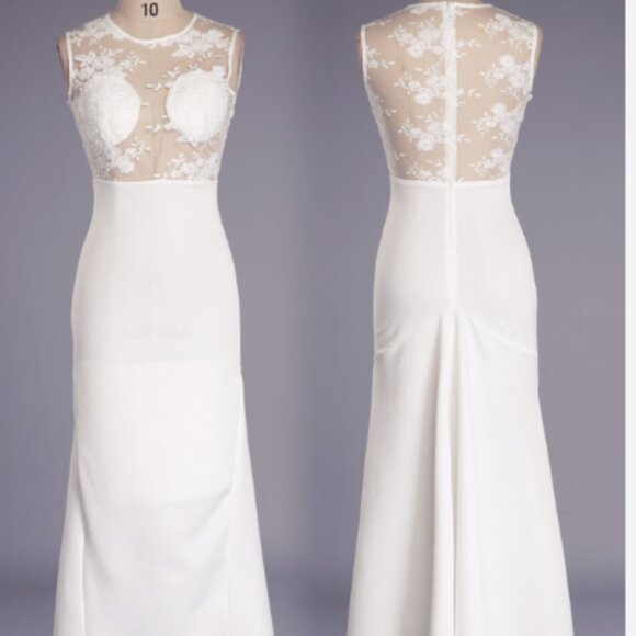 Dresses & Skirts - NWOT…Sheer Laced topped Wedding/formal dress